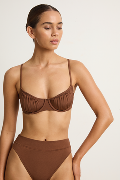 Peony Everlasting Ruched Balconette - Mocha