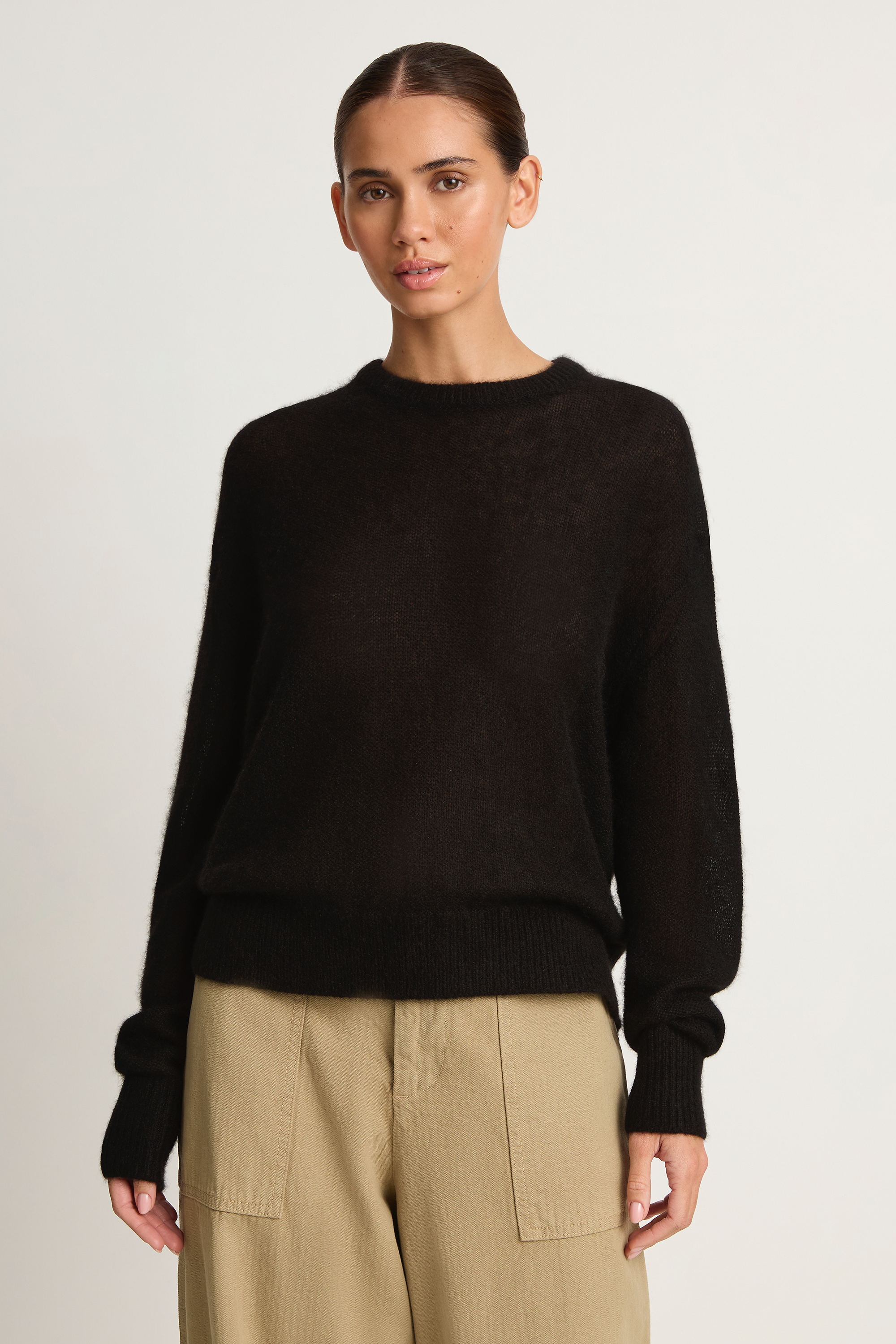 Apiece Apart Softest Tissue Weight Sweater - Black