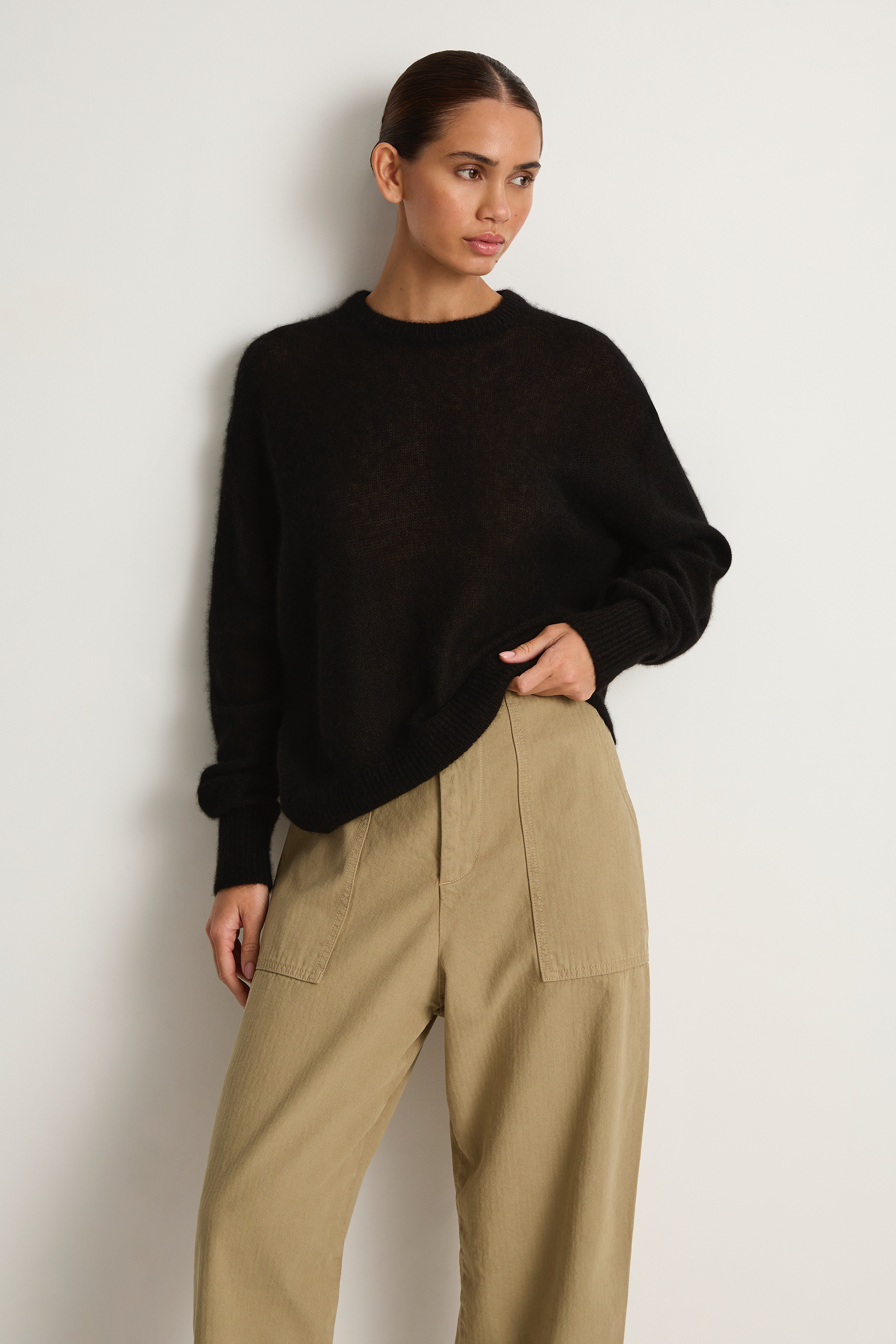 Apiece Apart Softest Tissue Weight Sweater - Black