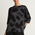 Pas De Calais Alashan Cashmere Uneven Dye Boat Neck Pullover - Charcoal