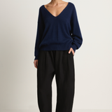Apiece Apart Softest Silk Cashmere V-Neck - Eclipse