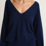 Apiece Apart Softest Silk Cashmere V-Neck - Eclipse
