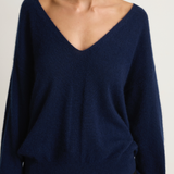 Apiece Apart Softest Silk Cashmere V-Neck - Eclipse