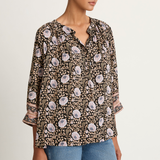 Natalie Martin Remy Top - Vintage Flowers Sepia