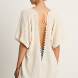 Caravana Xmaben Short Sleeve V-Neck Top - Natural