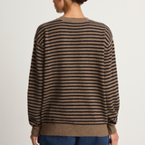 Demylee Neve Cashmere Sweater - Beige / Navy