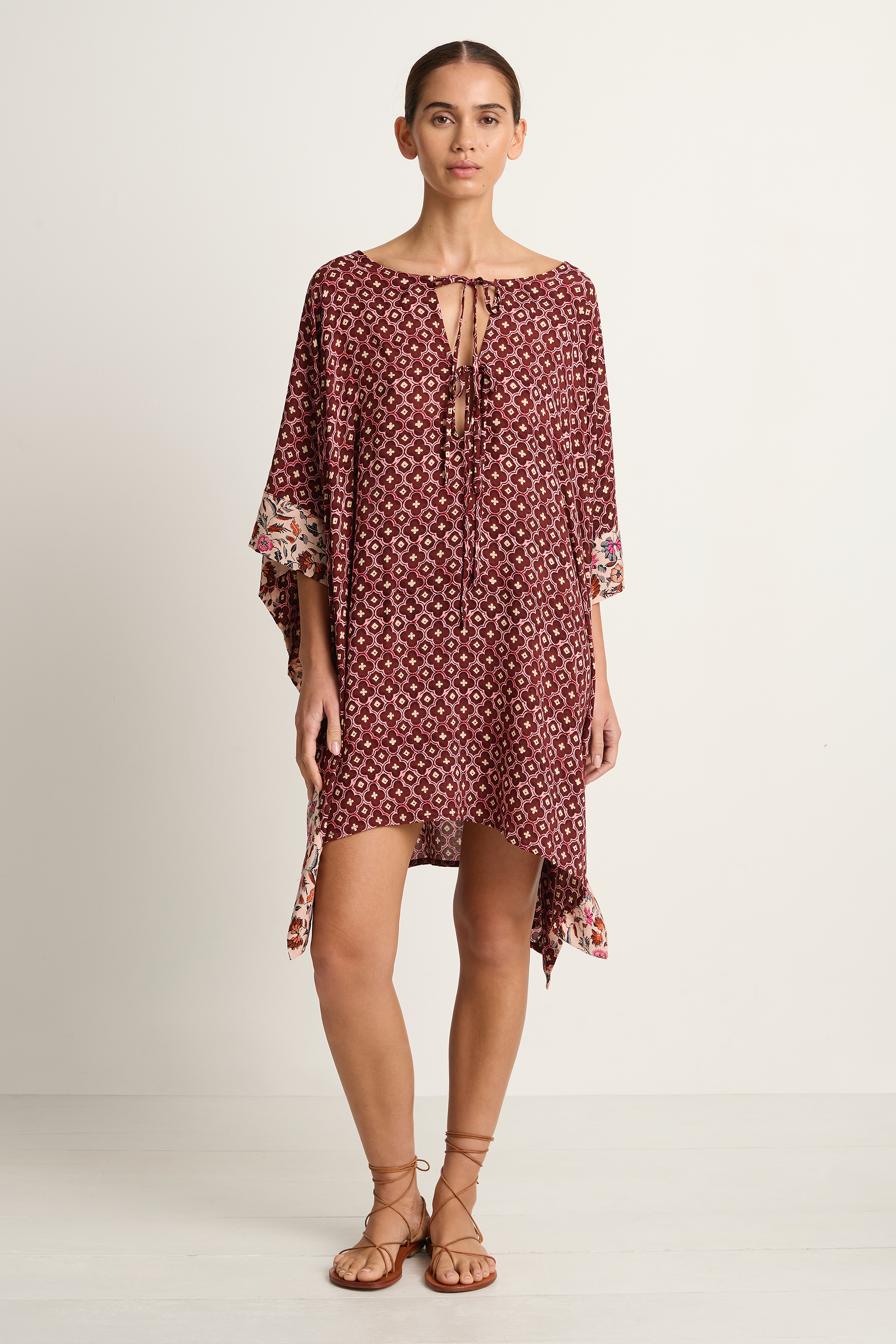 Natalie Martin Paulina Mini Caftan - Mosaic Spice
