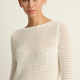 Peony Pointelle Rosie Mini Dress - Seashell