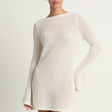Peony Pointelle Rosie Mini Dress - Seashell