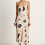 Silk Laundry 90s Slip Dress - Seashells
