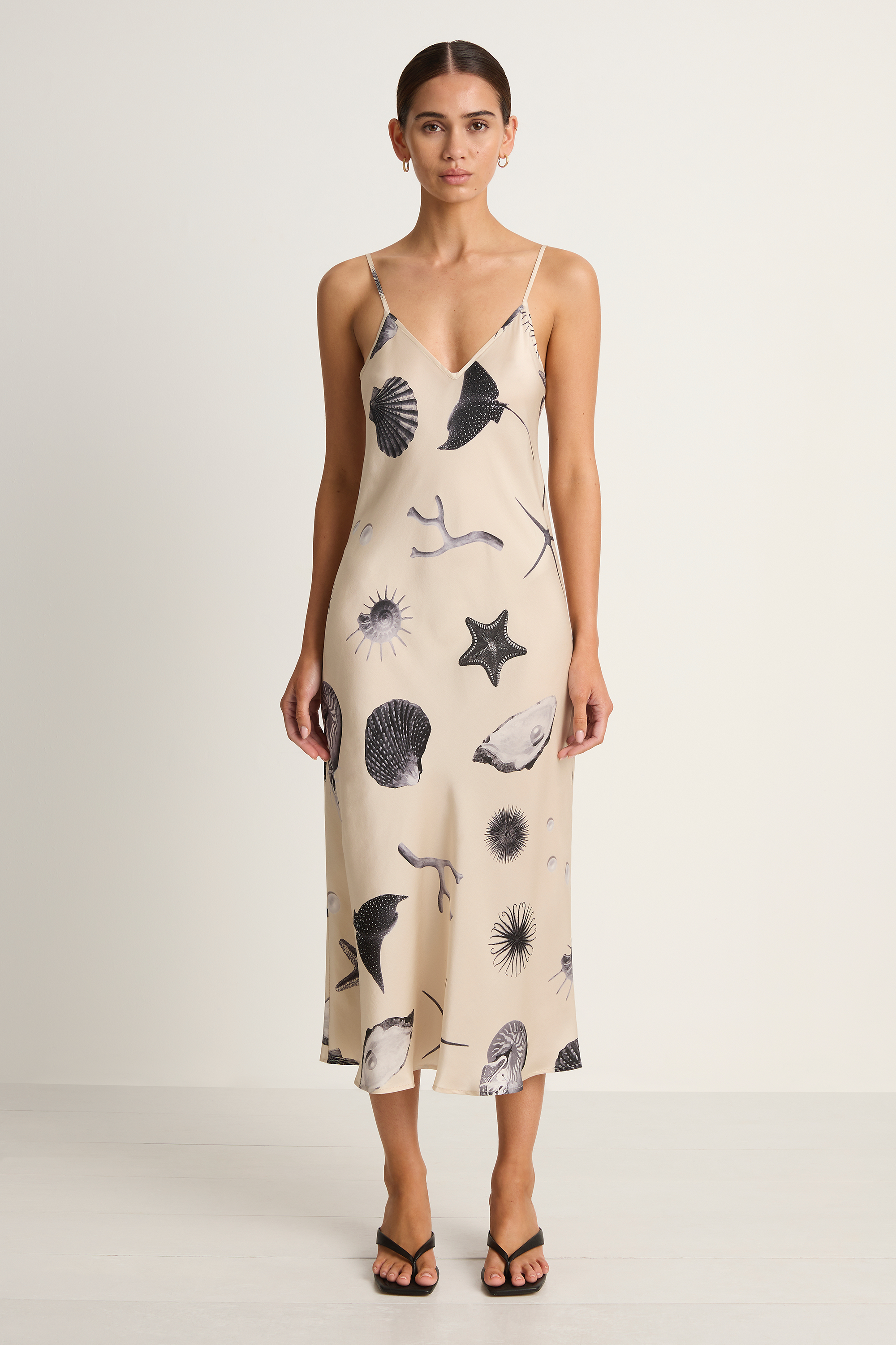 Silk Laundry 90s Slip Dress - Seashells