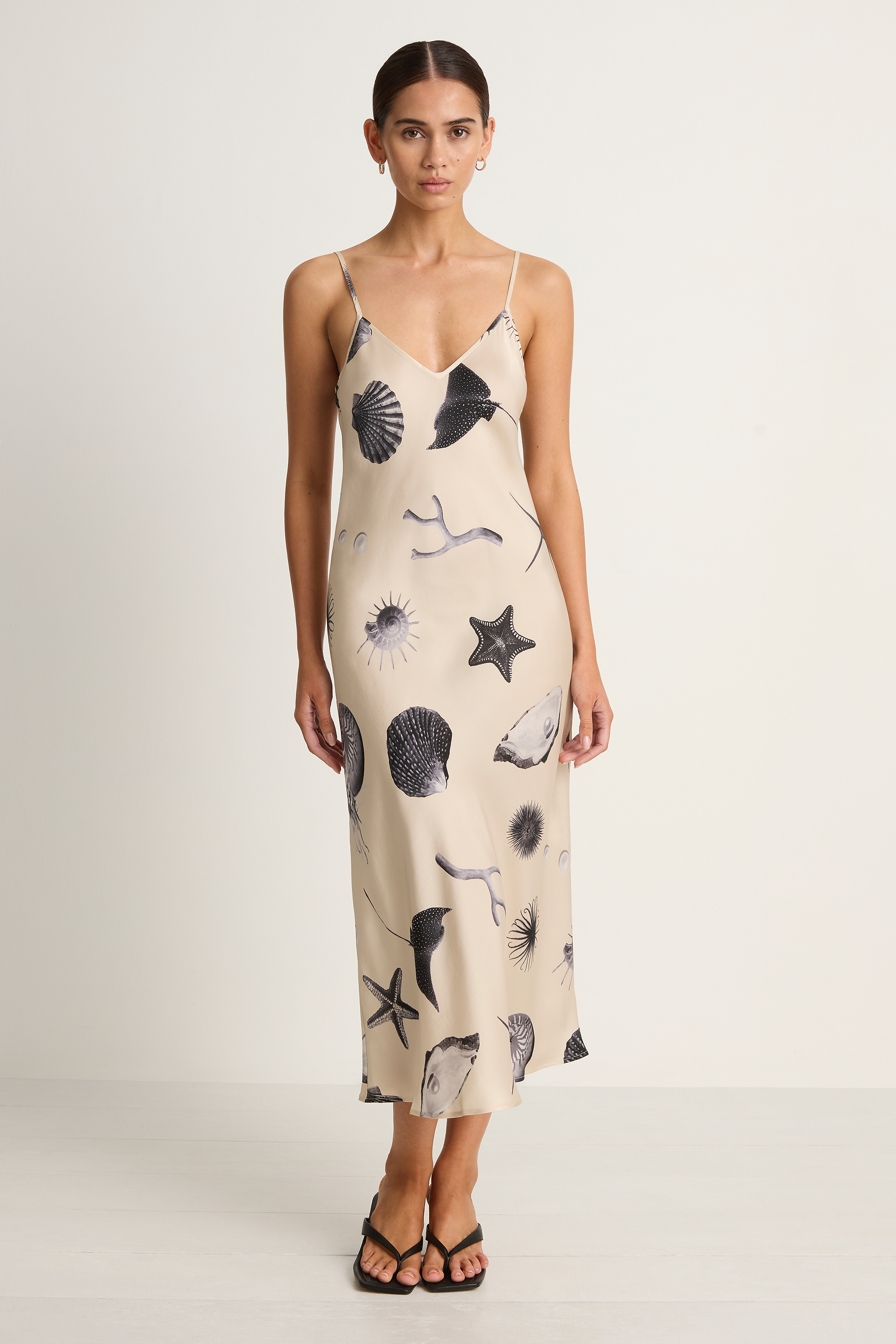 Silk Laundry 90s Slip Dress - Seashells