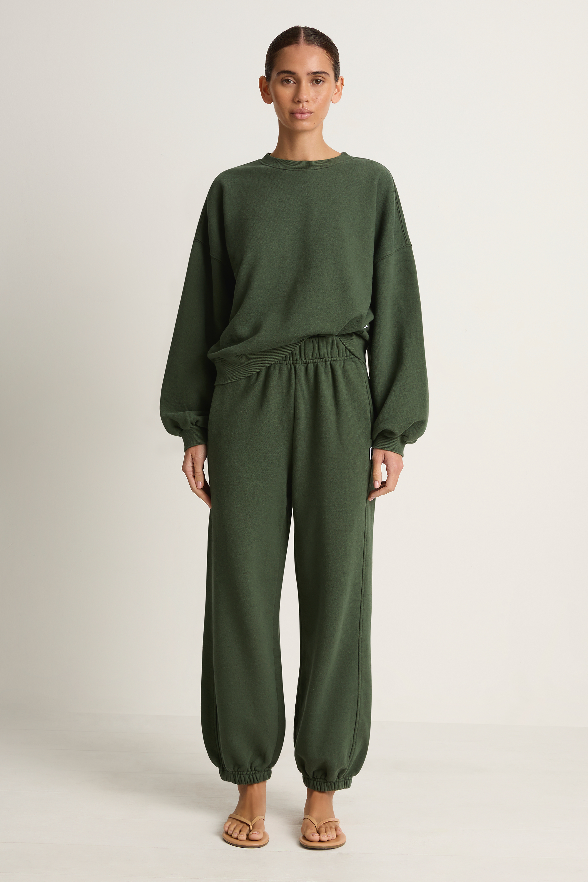 Le Bon Shoppe French Terry Core Sweatshirt & Balloon Pants - Cedar Green