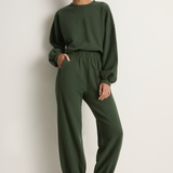 Le Bon Shoppe French Terry Core Sweatshirt & Balloon Pants - Cedar Green