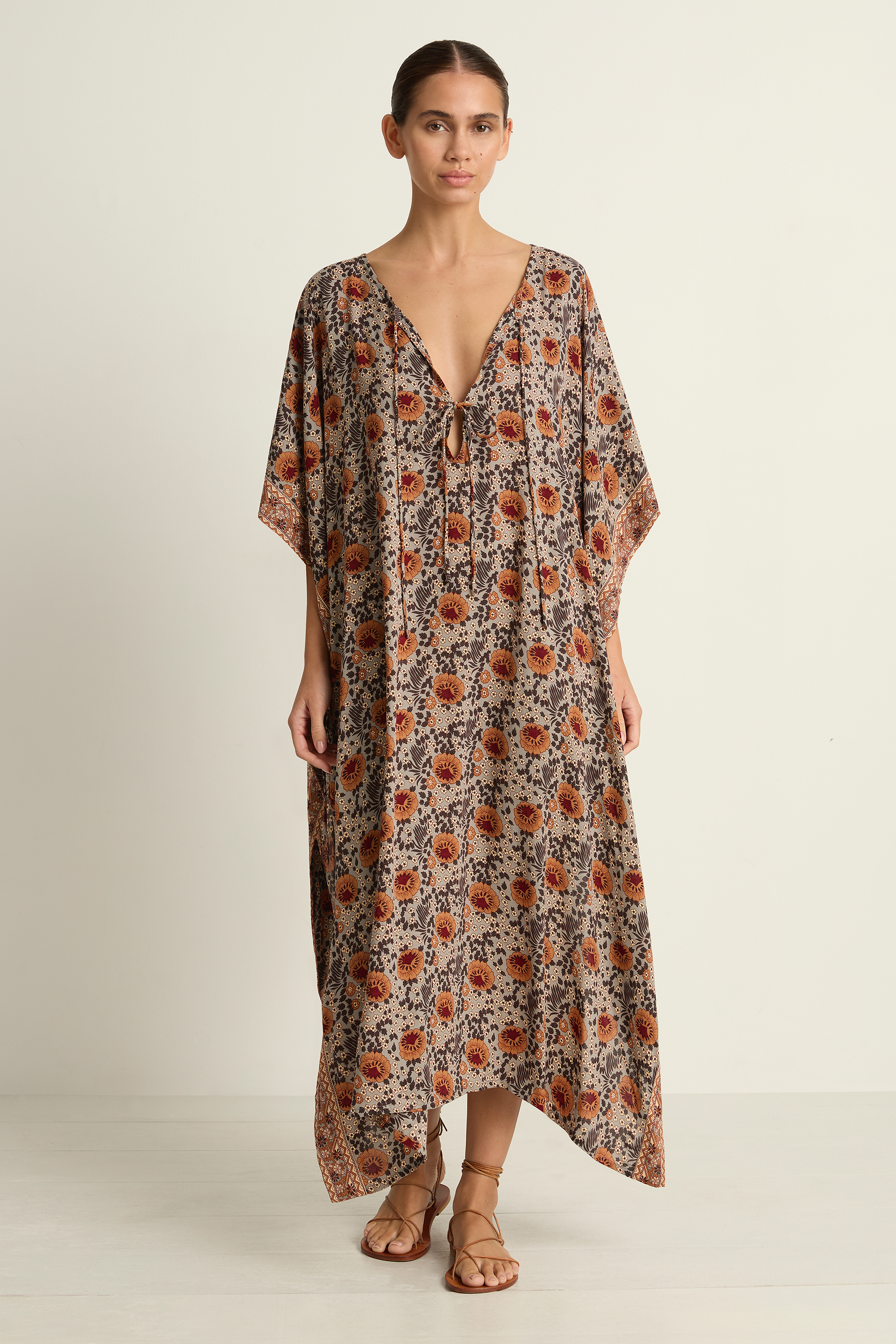 Natalie Martin Paulina Caftan - Vintage Flowers Slate