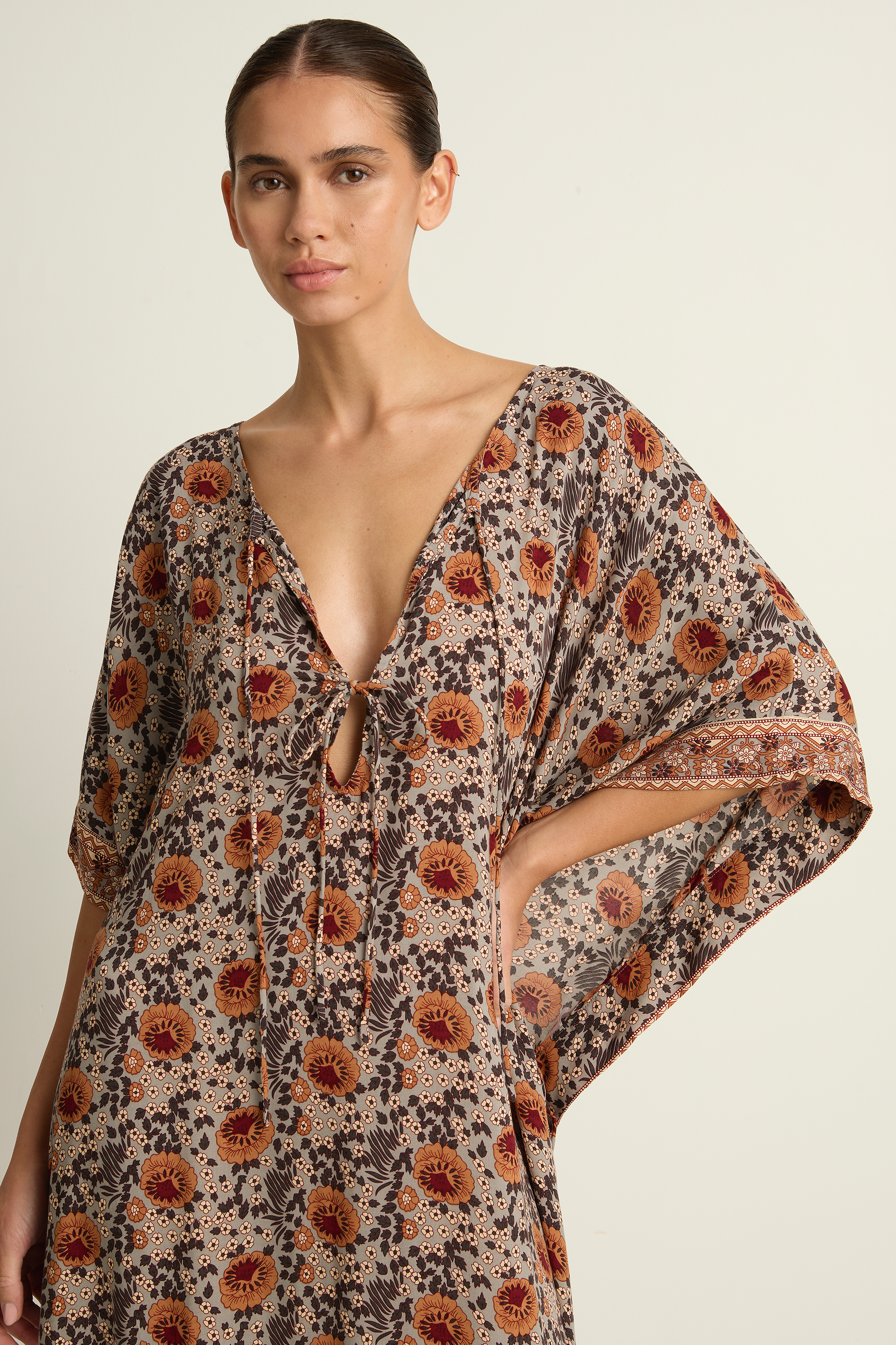 Natalie Martin Paulina Caftan - Vintage Flowers Slate