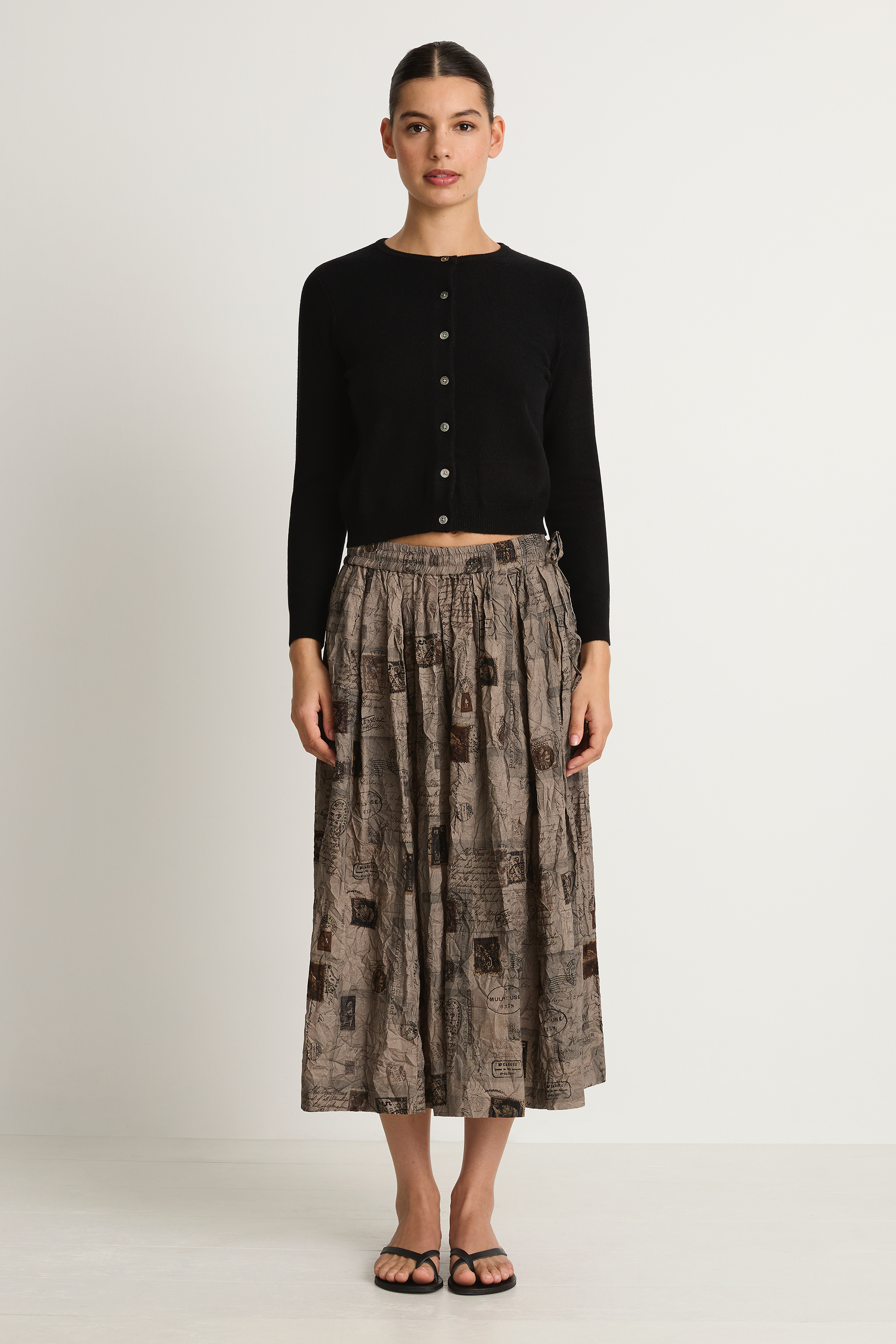 Pas De Calais Romantic Travel Skirt- Charcoal