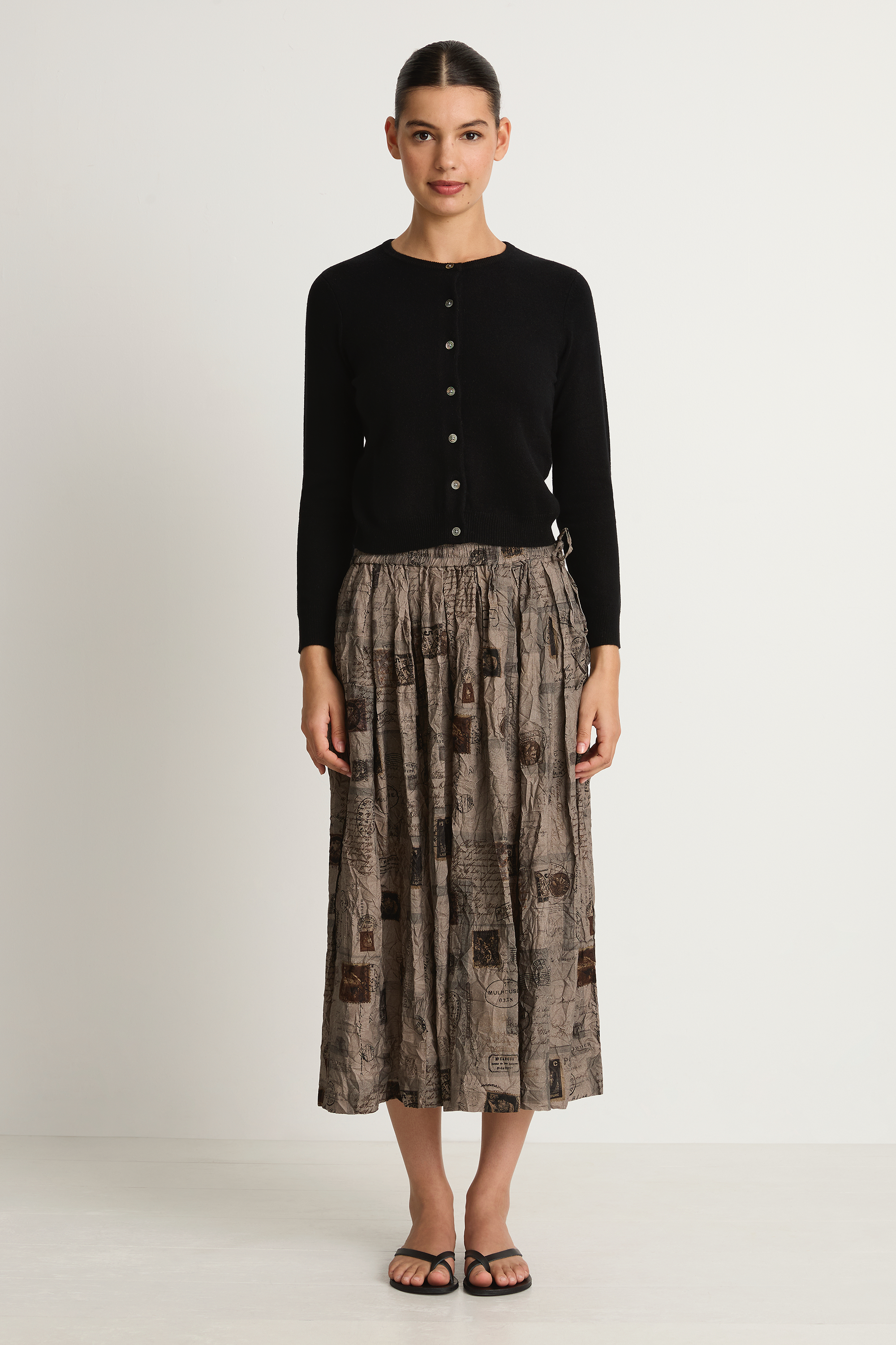Pas De Calais Romantic Travel Skirt- Charcoal