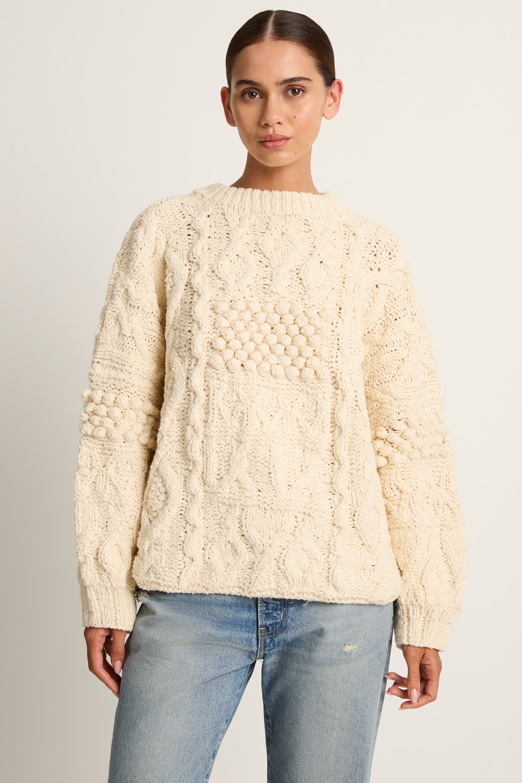 Shaina Mote Patchwork Crewneck - Natural
