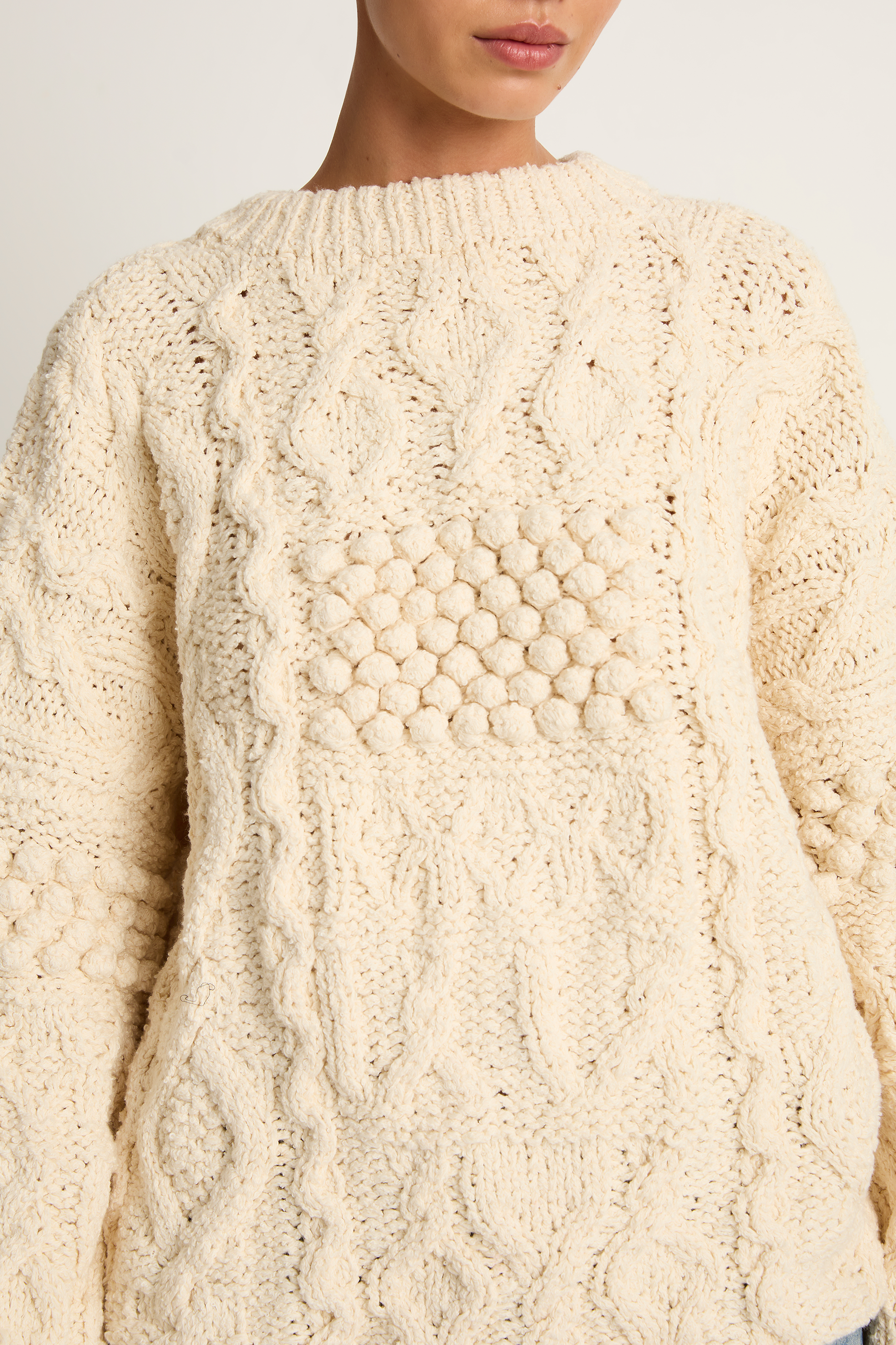 Shaina Mote Patchwork Crewneck - Natural