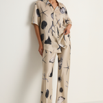 Silk Laundry Short Sleeve Boyfriend Shirt - Seashells