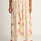 Natalie Martin Silk Bella Skirt - Starflower Cream