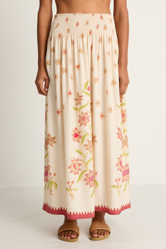 Natalie Martin Silk Bella Skirt - Starflower Cream