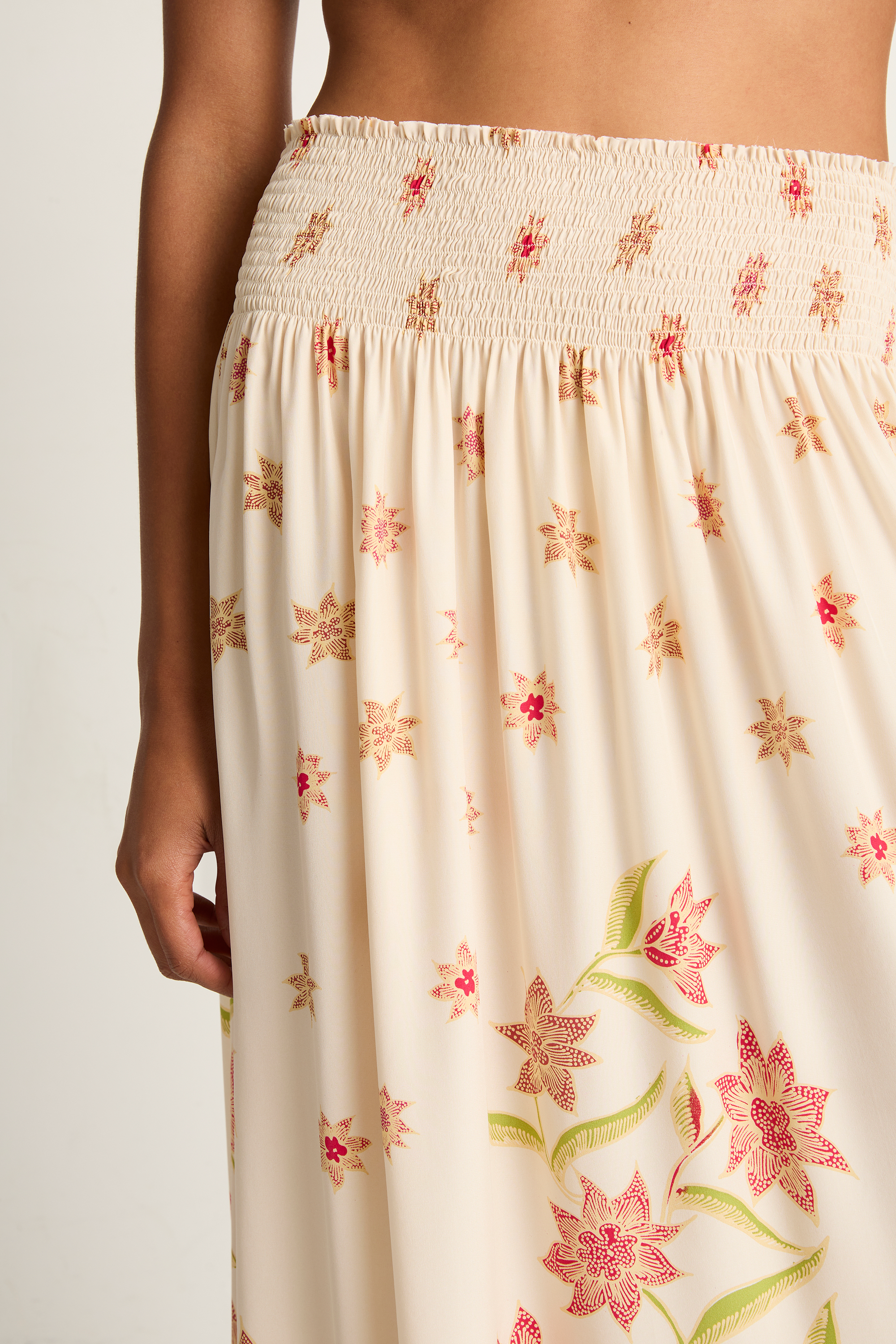 Natalie Martin Silk Bella Skirt - Starflower Cream