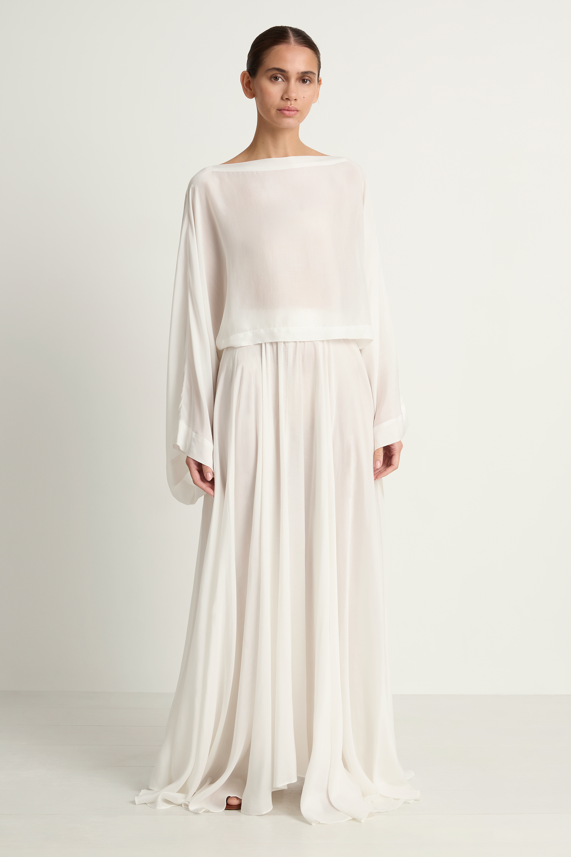 BONDI BORN Cremona Kimono Top Maxi Skirt - White