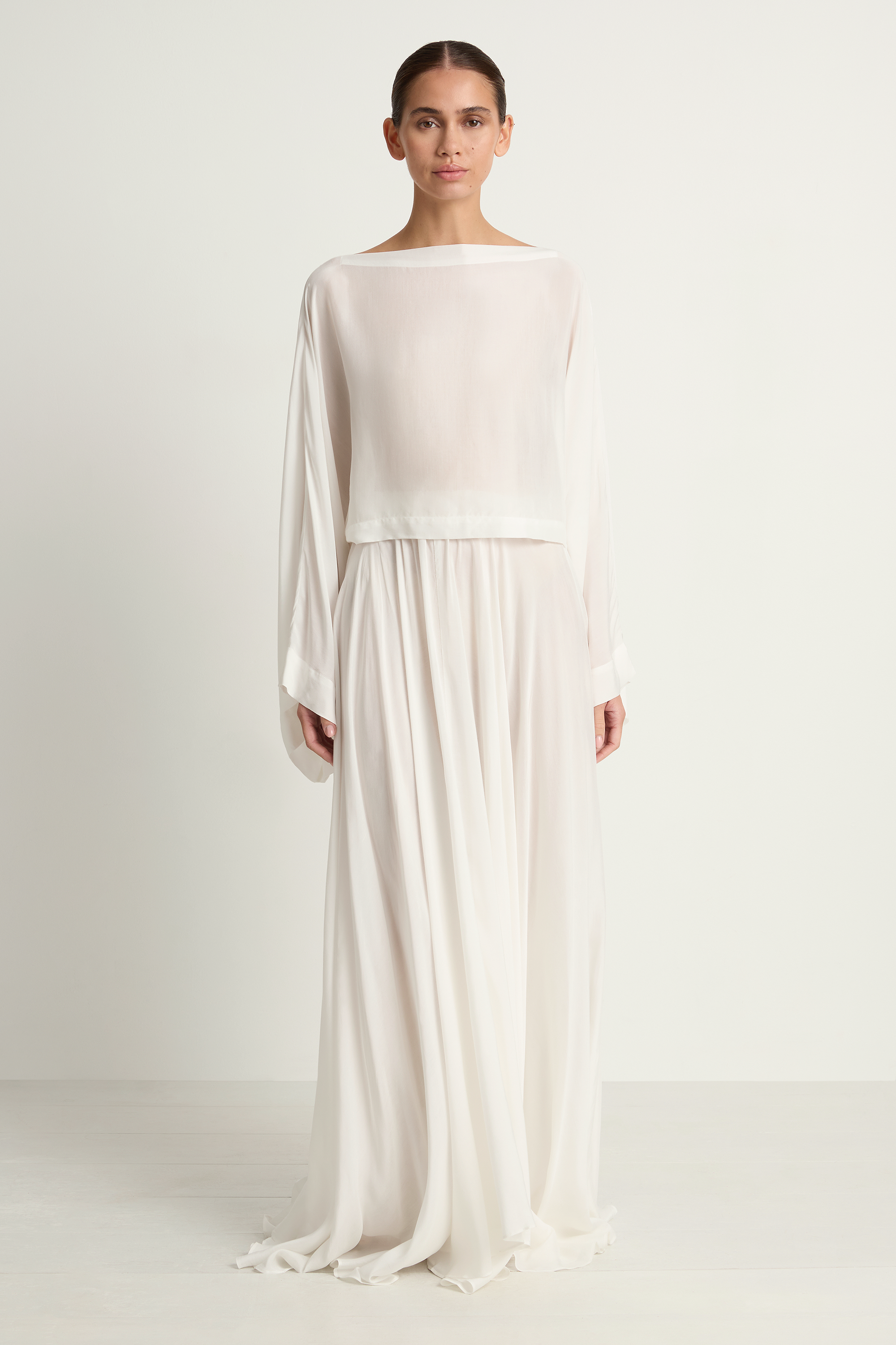 BONDI BORN Cremona Kimono Top Maxi Skirt - White