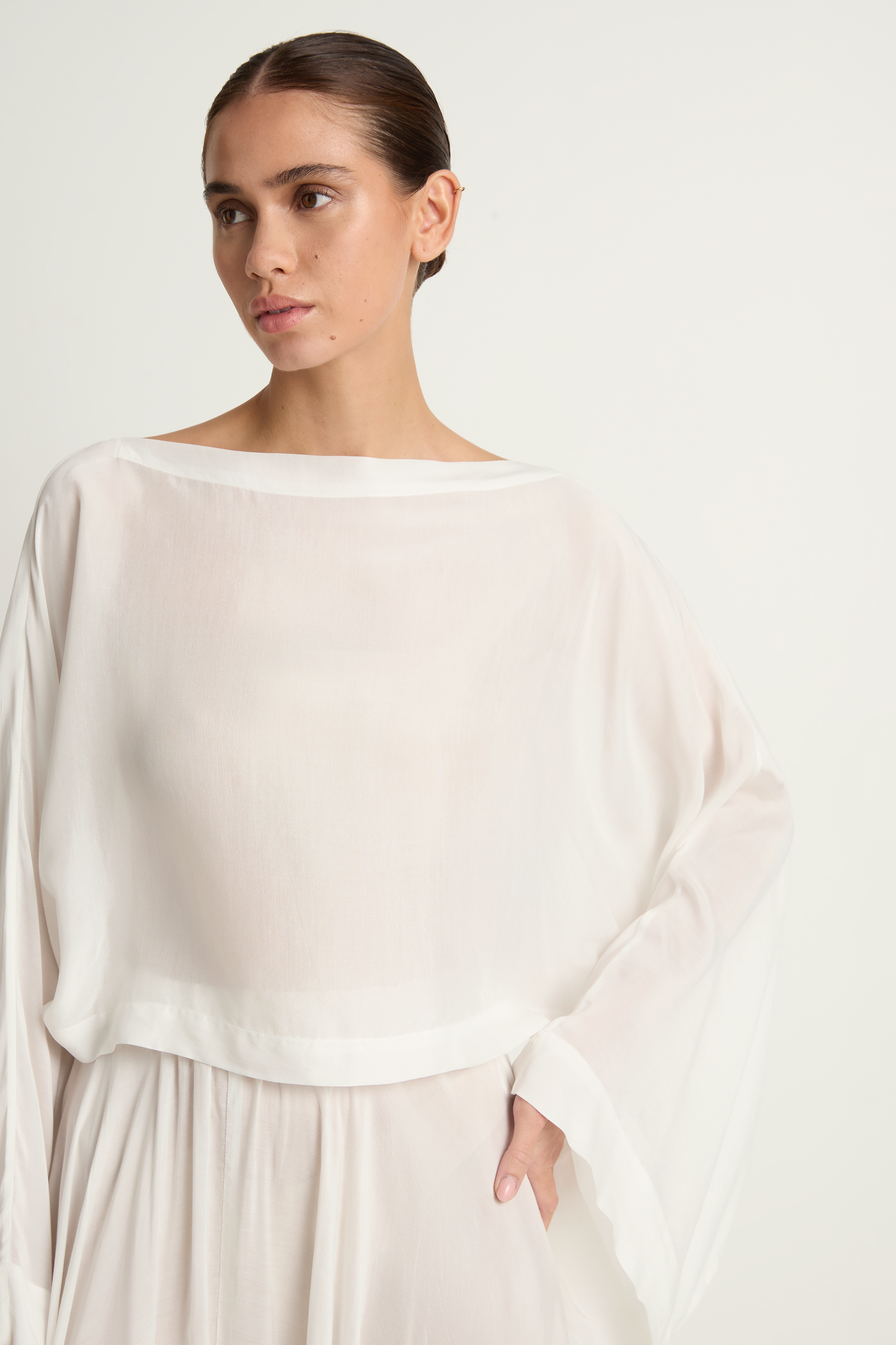 BONDI BORN Cremona Kimono Top & Short - White
