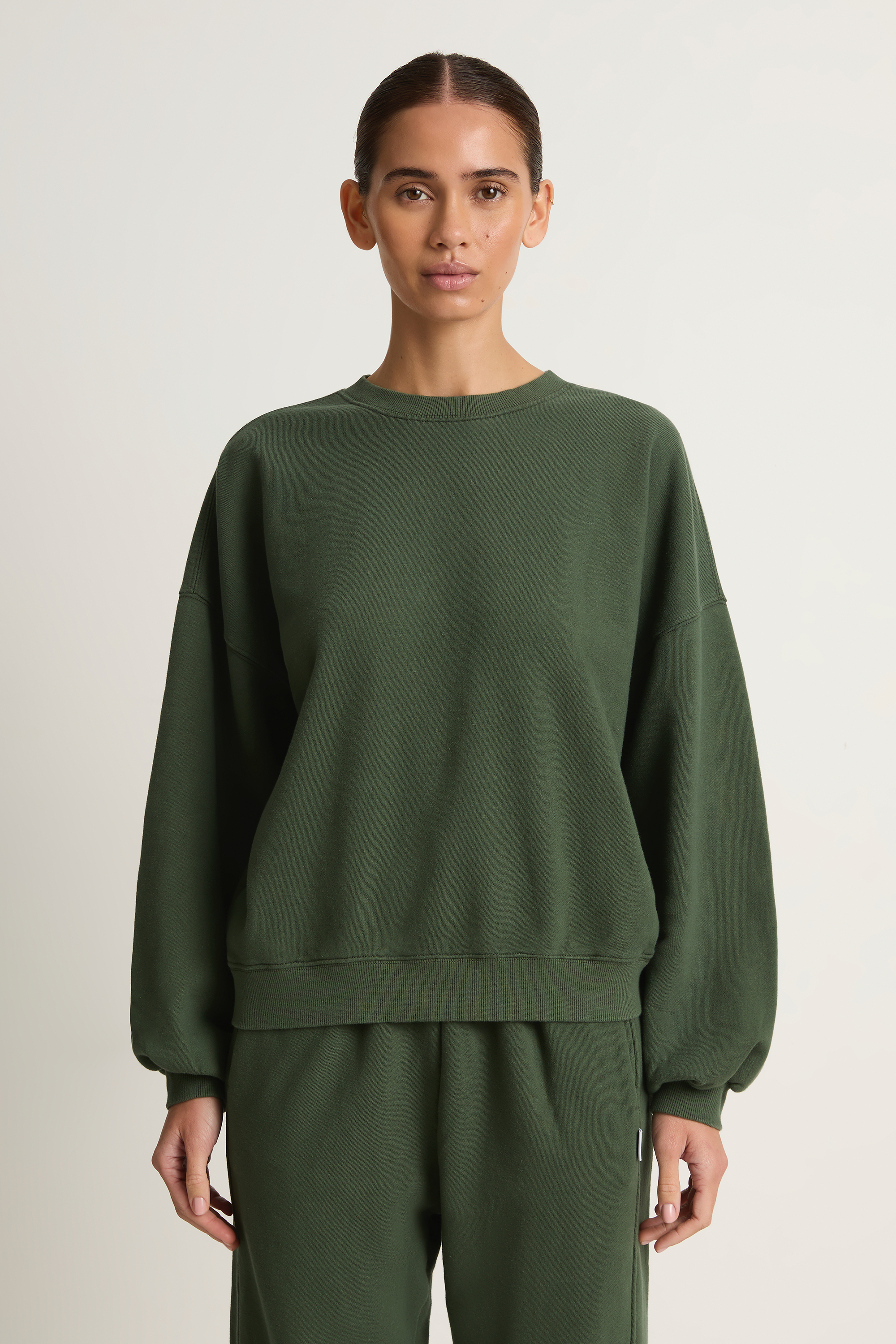 Le Bon Shoppe French Terry Core Sweatshirt & Balloon Pants - Cedar Green