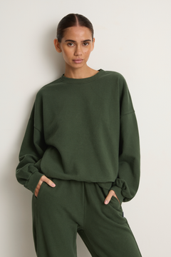 Le Bon Shoppe French Terry Core Sweatshirt & Balloon Pants - Cedar Green
