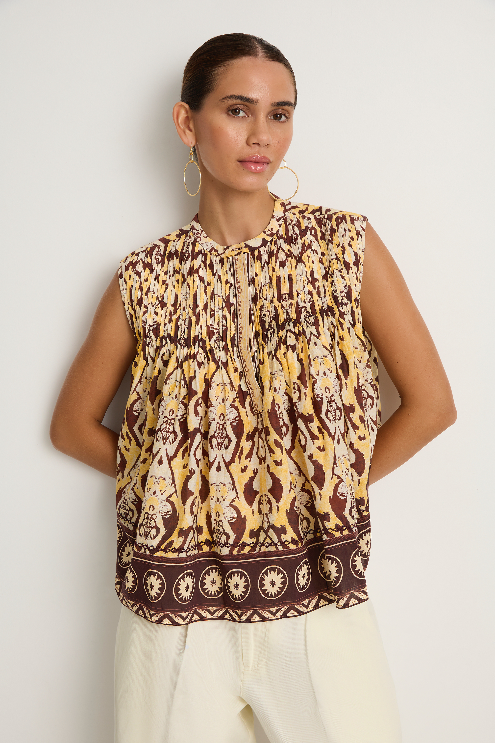 Maria Cher Delancey Emily Sleeveless Top - Yellow Vibes