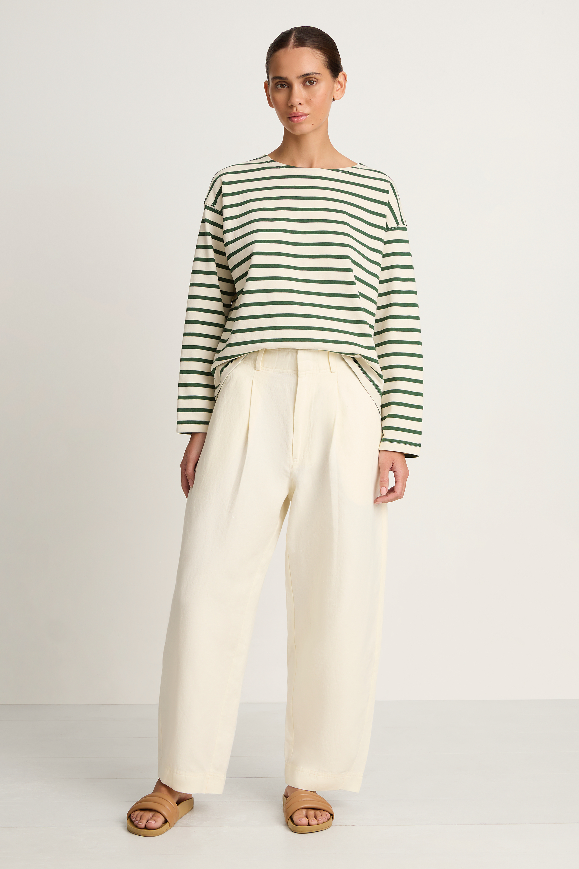 Apiece Apart Bari Crop Trouser - Cream