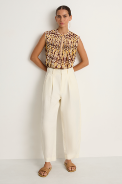 Apiece Apart Bari Crop Trouser - Cream