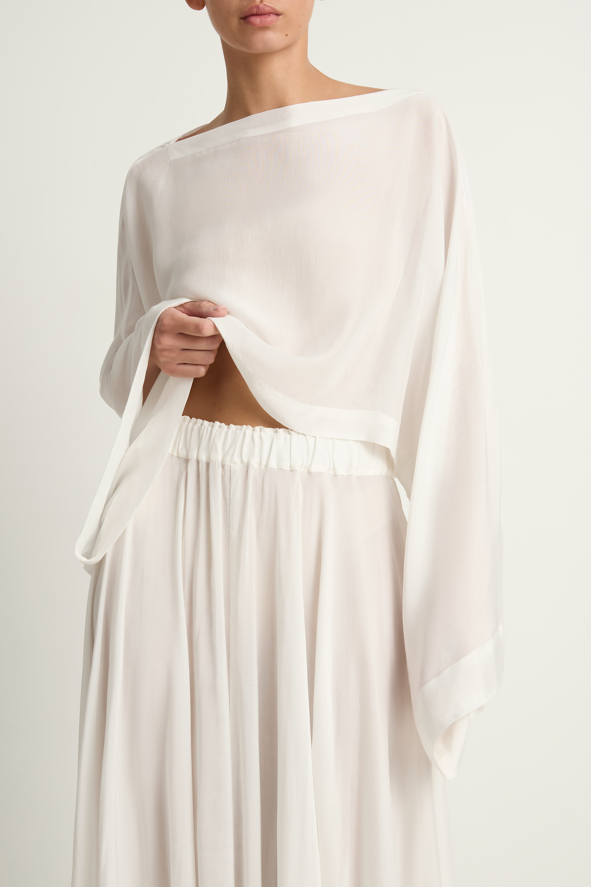BONDI BORN Cremona Kimono Top Maxi Skirt - White