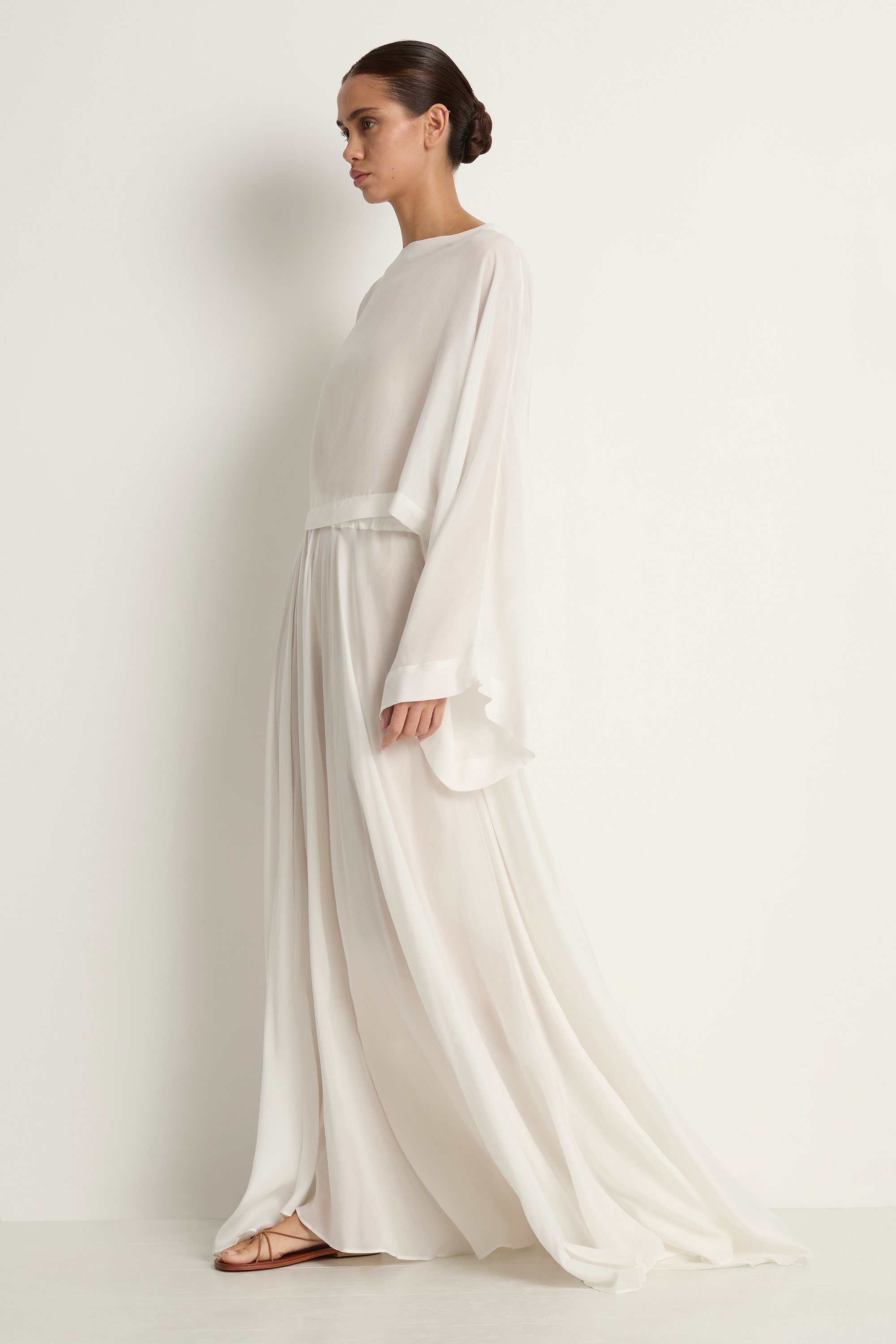 BONDI BORN Cremona Kimono Top Maxi Skirt - White