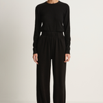 Le Bon Shoppe Pointelle Fundamental Tee & Balloon Pants - Black