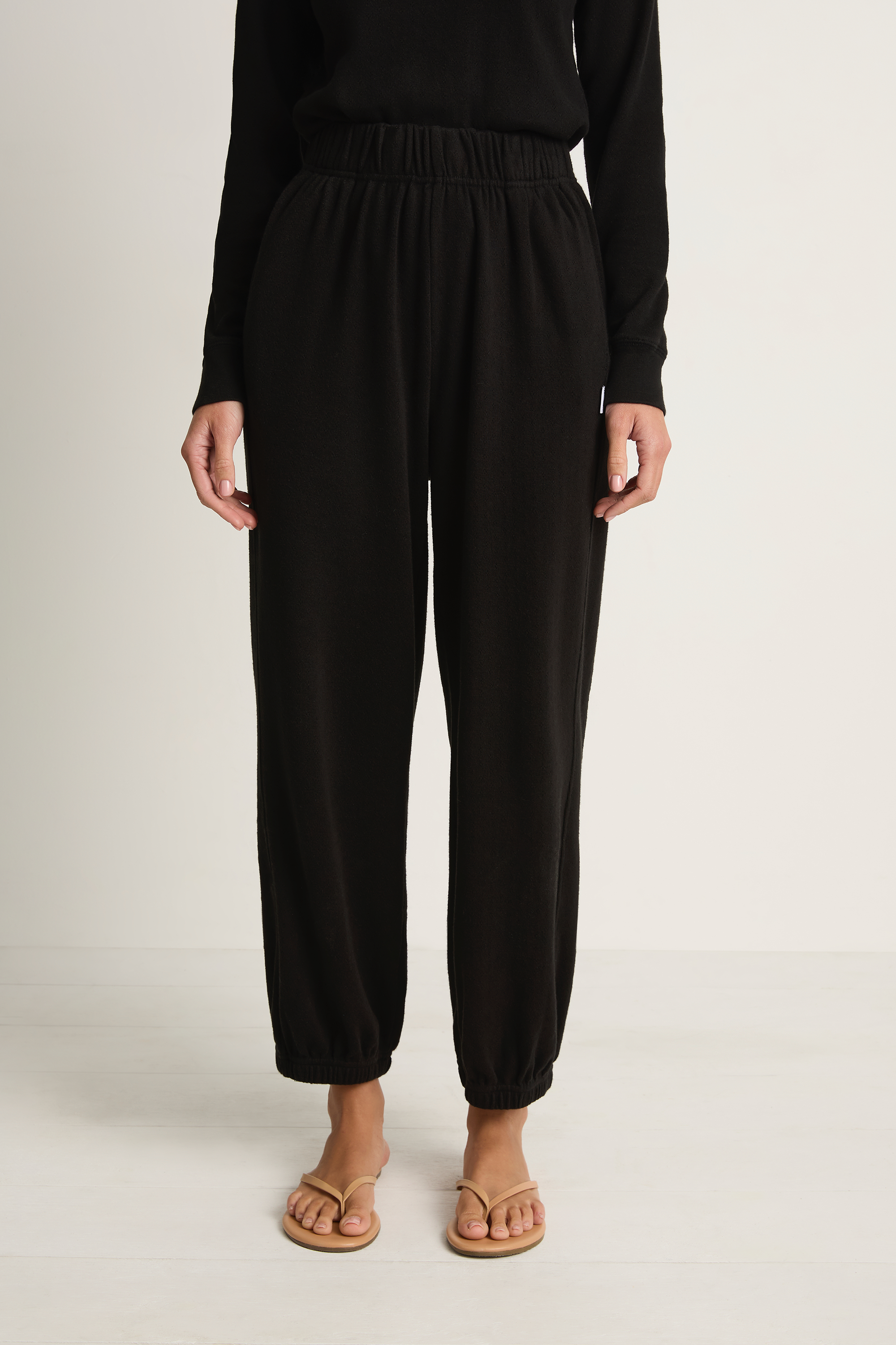 Le Bon Shoppe Pointelle Balloon Pants - Black