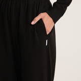 Le Bon Shoppe Pointelle Fundamental Tee & Balloon Pants - Black