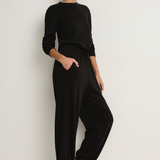 Le Bon Shoppe Pointelle Fundamental Tee & Balloon Pants - Black