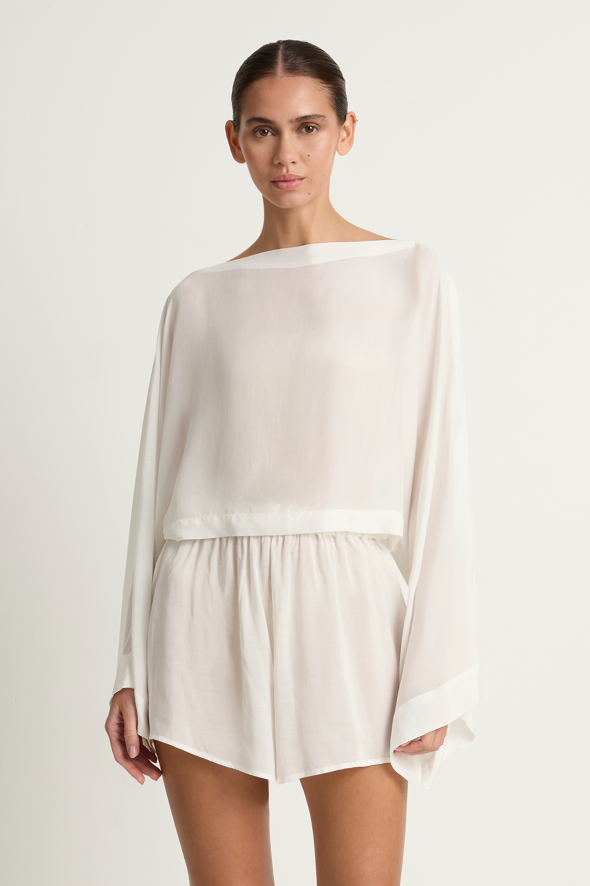 BONDI BORN Cremona Kimono Top & Short - White
