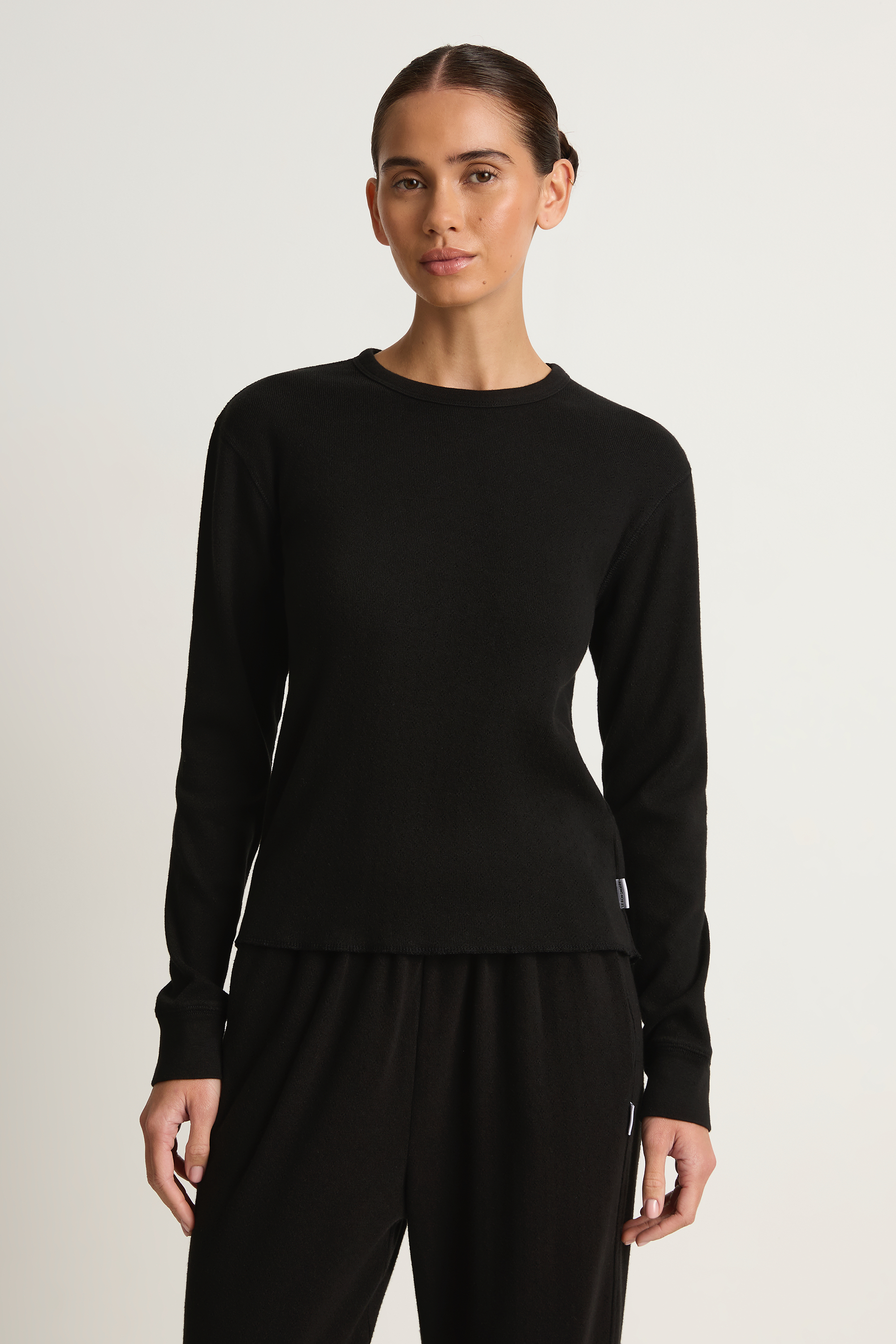 Le Bon Shoppe Pointelle Fundamental Tee & Balloon Pants - Black