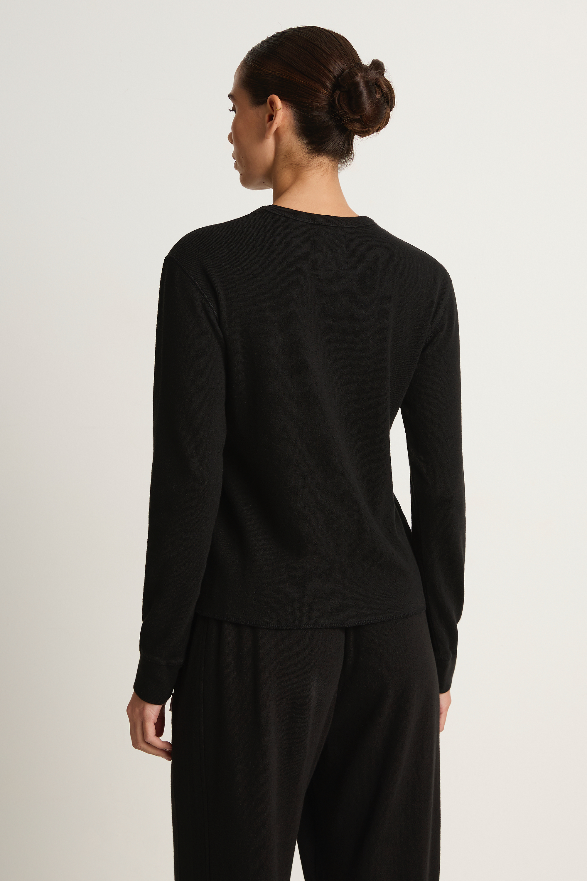 Le Bon Shoppe Pointelle Fundamental Tee & Balloon Pants - Black