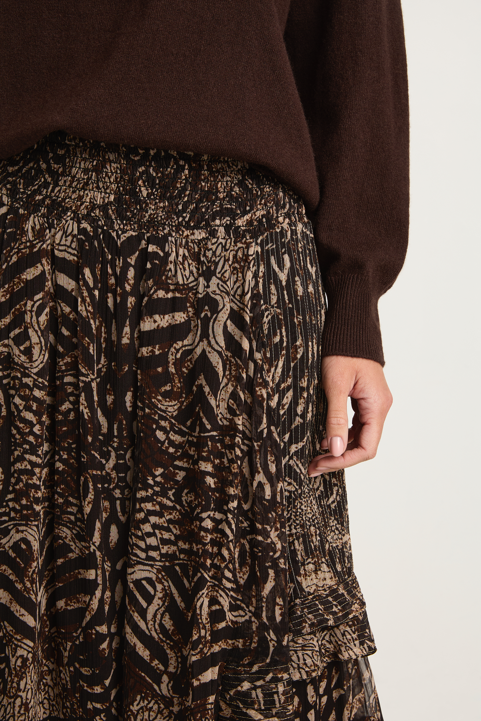 Maria Cher Lincoln Heather Midi Skirt - Brown