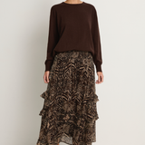 Maria Cher Lincoln Heather Midi Skirt - Brown