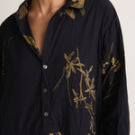 Pas De Calais Japonism Flower Print Dress - Navy