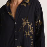 Pas De Calais Japonism Flower Print Dress - Navy