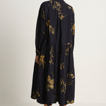Pas De Calais Japonism Flower Print Dress - Navy